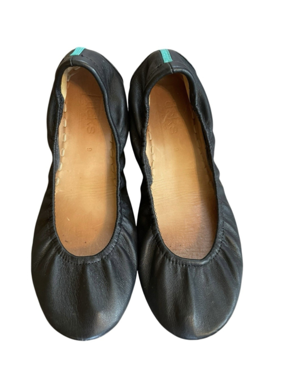 Tieks By Gavieli Womens Ballet Flat Leather Shoes Slip On Black Size US 9 - Picture 2 of 8